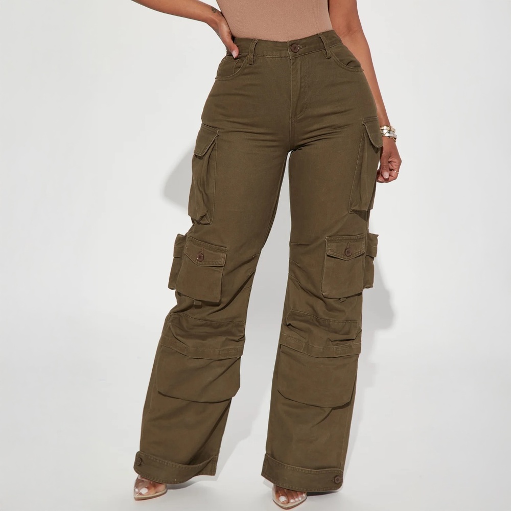 Fashion Nova Olive Cargo Pant XS